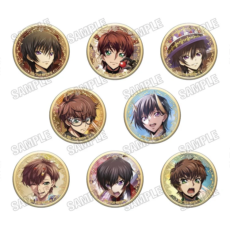 Code Geass: Lelouch Of The Rebellion Lost Stories: Hologram Tin Badge Collection Blind Box - 1 Unidade Aleatória